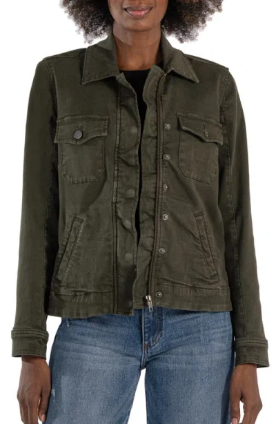 Kut From The Kloth Amanda Boxy Twill Jacket In Military