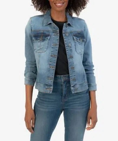 Kut From The Kloth Amelia Denim Jacket In Ready Wash In Blue