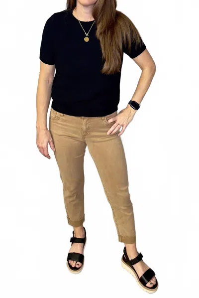 Kut From The Kloth Amy Crop Straight Leg Jean In Brown