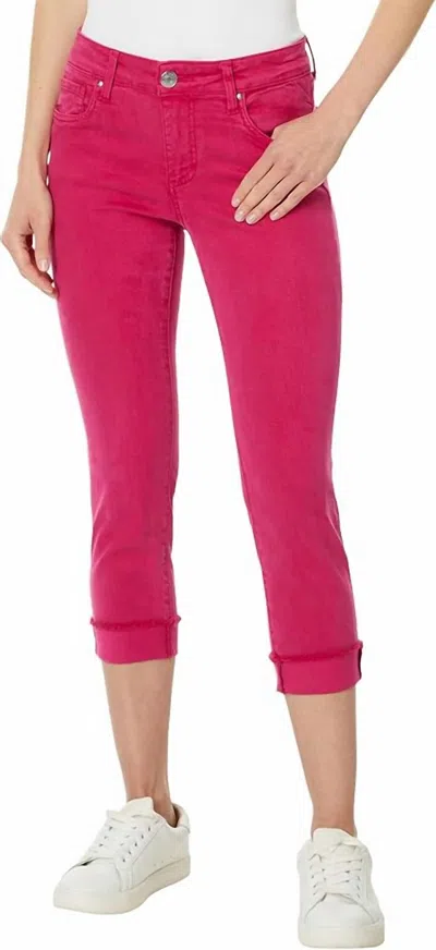 Kut From The Kloth Amy Crop Straight Leg Pants In Brave Fushia In Pink