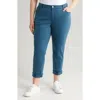 Kut From The Kloth Amy Crop Straight Leg Twill Pants In Deep Sea
