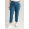 Kut From The Kloth Amy Crop Straight Leg Twill Pants In Deep Sea