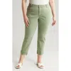 Kut From The Kloth Amy Crop Straight Leg Twill Pants In Tuscan Olive
