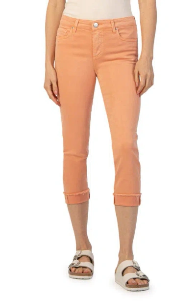 Kut From The Kloth Amy Fray Hem Crop Skinny Jeans In Cantaloupe