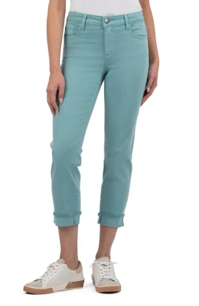 Kut From The Kloth Amy Fray Hem Crop Skinny Jeans In Sea Blue