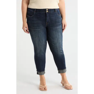 Kut From The Kloth Amy Frayed Crop Slim Straight Leg Jeans In Acknowledging