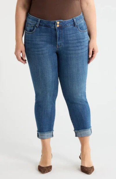 Kut From The Kloth Amy Frayed Crop Slim Straight Leg Jeans In Blue