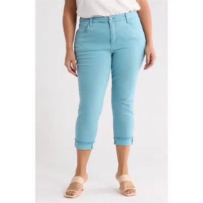 Kut From The Kloth Amy Frayed Crop Slim Straight Leg Jeans In Blue