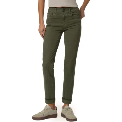 Kut From The Kloth Amy Frayed Crop Slim Straight Leg Jeans In Green