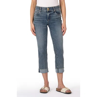 Kut From The Kloth Amy Mid Rise Crop Skinny Jeans In Sustained W/med
