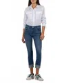 Kut From The Kloth Amy Mid Rise Crop Straight Leg Jeans In Deserving In Multi