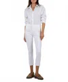 Kut From The Kloth Amy Mid Rise Crop Straight Leg Pants In White In White