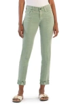 Kut From The Kloth Amy Seamed Mid Rise Crop Slim Jeans In Eucalyptus
