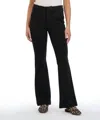 Kut From The Kloth Kelsey Raw Hem Mid Rise Ankle Flare Jeans In Black