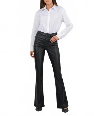 Kut From The Kloth Ana Coated High Rise Flare Jeans In Black In Blue