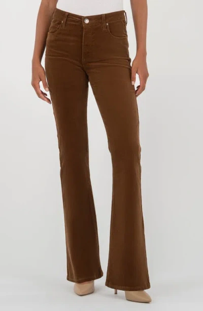 Kut From The Kloth Ana Fab Ab High Waist Corduroy Flare Jeans In Brown