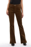 Kut From The Kloth Ana Fab Ab High Waist Corduroy Flare Jeans In Brunette