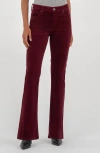 Kut From The Kloth Ana Fab Ab High Waist Corduroy Flare Jeans In Burgundy