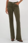 Kut From The Kloth Ana Fab Ab High Waist Corduroy Flare Jeans In Green