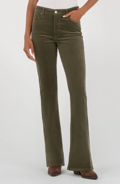 Kut From The Kloth Ana Fab Ab High Waist Corduroy Flare Jeans In Green