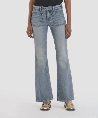 Kut From The Kloth Ana High Rise Flare Jean In Glamor Wash In Blue
