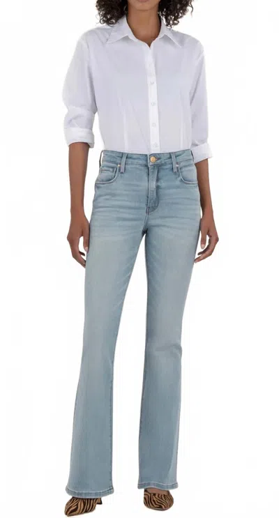 Kut From The Kloth Ana High Rise Flare Leg Jeans In Fun W/light Base Wash In Blue
