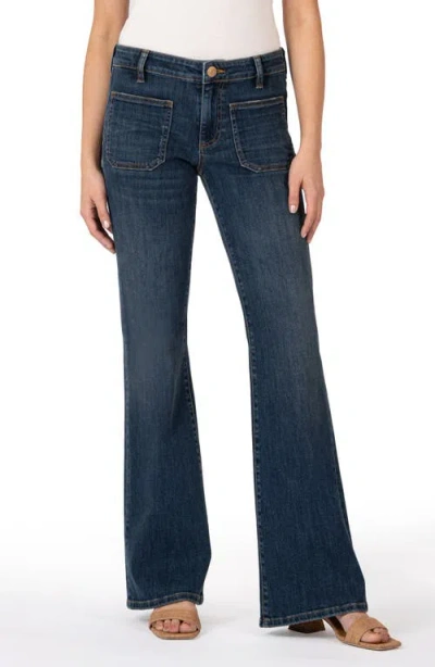 Kut From The Kloth Ana Patch Pocket Flare Jeans In Blue