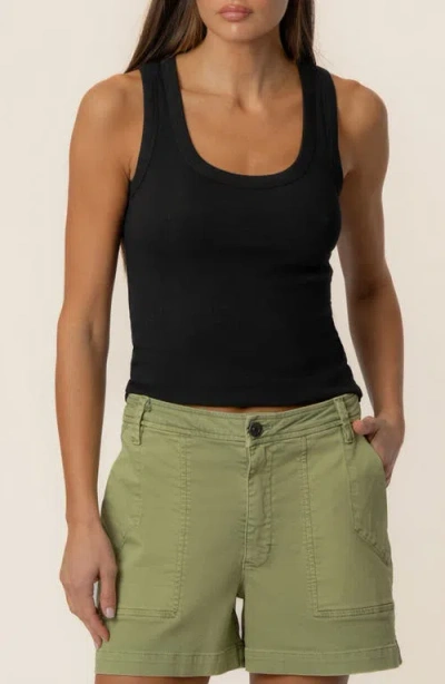 Kut From The Kloth Anastasia Stretch Cotton Blend Rib Tank In Black