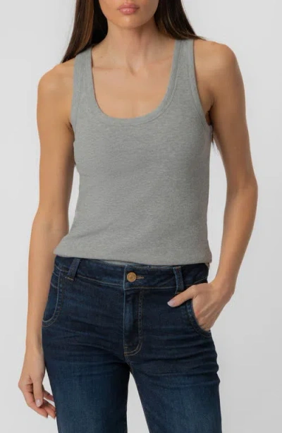Kut From The Kloth Anastasia Stretch Cotton Blend Rib Tank In Gray