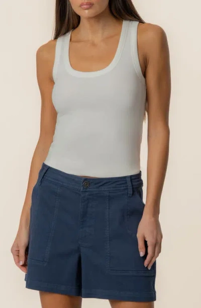 Kut From The Kloth Anastasia Stretch Cotton Blend Rib Tank In White