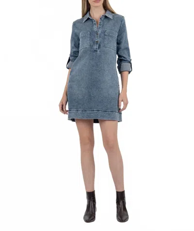 Kut From The Kloth Anika Denim Dress In Medium Wash In Blue