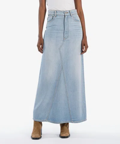 Kut From The Kloth Annalise Maxi Skirt In Light Wash In Blue