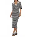 Kut From The Kloth Apollonia Knit Dress In Black White Stripe In Gold