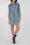 Kut From The Kloth Arlington Long Sleeve A-line Denim Dress In Blue
