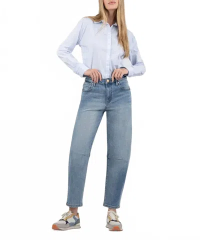 Kut From The Kloth Ashley High Rise Slouchy Barrel Jeans In Decency With Med Base Wash In Blue