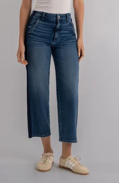 Kut From The Kloth Ashton High Waist Crop Barrel Jeans In Blue