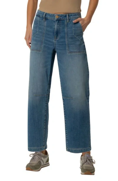 Kut From The Kloth Ashton High Waist Crop Barrel Jeans In Blue