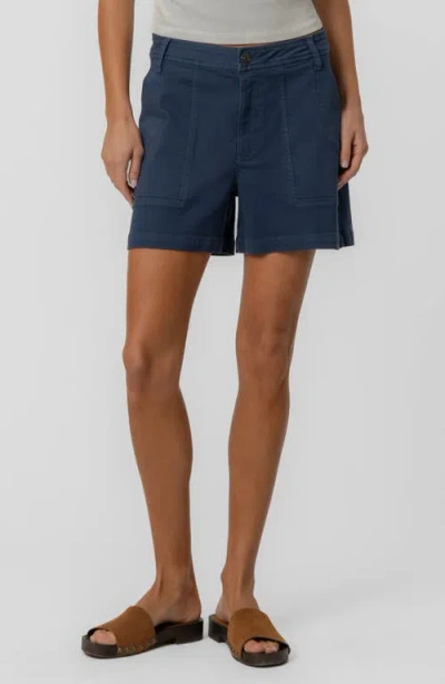 Kut From The Kloth Ashton High Waist Twill Utility Shorts In Blue