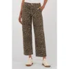 Kut From The Kloth Ashton Print High Waist Crop Barrel Utility Jeans In Brown