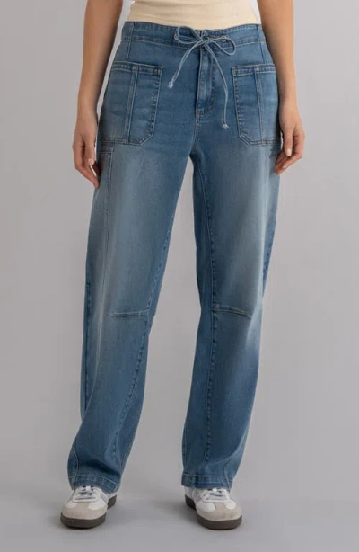 Kut From The Kloth Ashton Slouchy Drawstring Barrel Leg Jeans In Blue