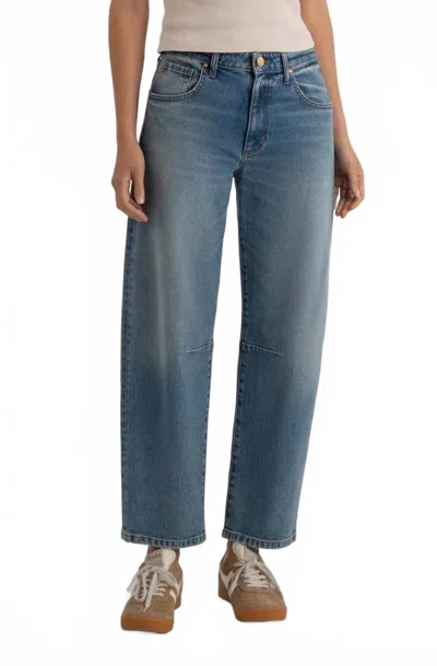 Kut From The Kloth Ashton Wide Leg Barrel Pants In Adjusted Light Base In Blue
