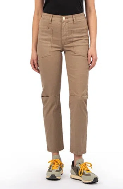 Kut From The Kloth Ashyn High Waist Ankle Straight Leg Jeans In Clay