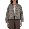 Kut From The Kloth Bailey Leopard Print Denim Jacket In Gray