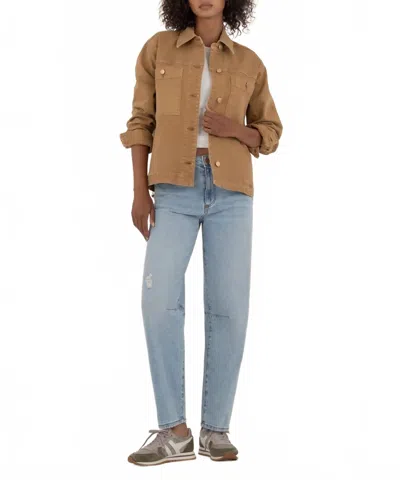 Kut From The Kloth Barb Denim Jacket In Caramel In Brown