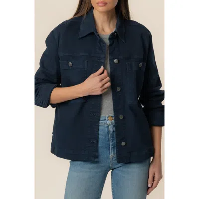Kut From The Kloth Barb Stretch Cotton Shirt Jacket In Blue