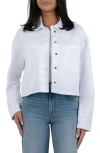 Shop Kut From The Kloth Billie Crop Denim Jacket In Optic White