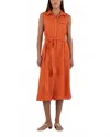 Kut From The Kloth Bowie Button Done Sleeveless Dress In Orange In Orange