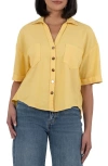 Kut From The Kloth Breland Boxy Linen Blend Button-up Shirt In Daffodil