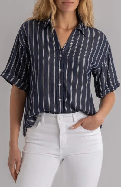 Kut From The Kloth Brenda Stripe Button-up Shirt In Blue