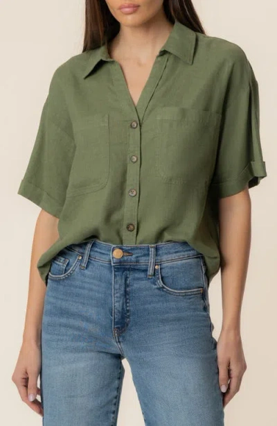 Kut From The Kloth Brianna Boxy Shirt In Green